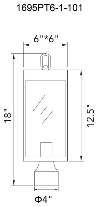 Windsor 1 Light Black Outdoor Lantern Head