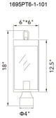 Windsor 1 Light Black Outdoor Lantern Head