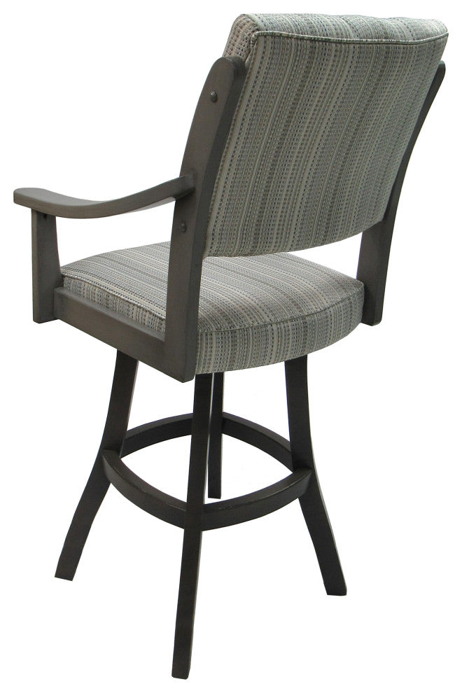 Swivel Counter Wood Bar Stool Casa on S-Base, Natural Fun and Smoke, 30"