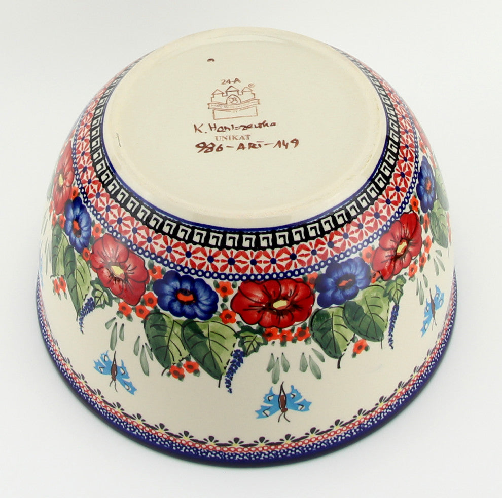 Polish Pottery 5-Quart Mixing Bowl "“ Handmade Stoneware by Zaklady Boleslawiec