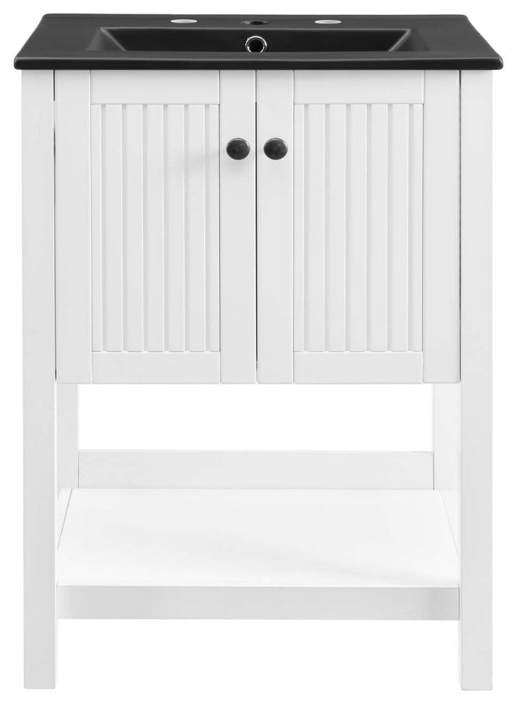 Steam 24" Bathroom Vanity - White Black