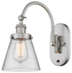 Cone Sconce, Brushed Satin Nickel, Clear, Clear