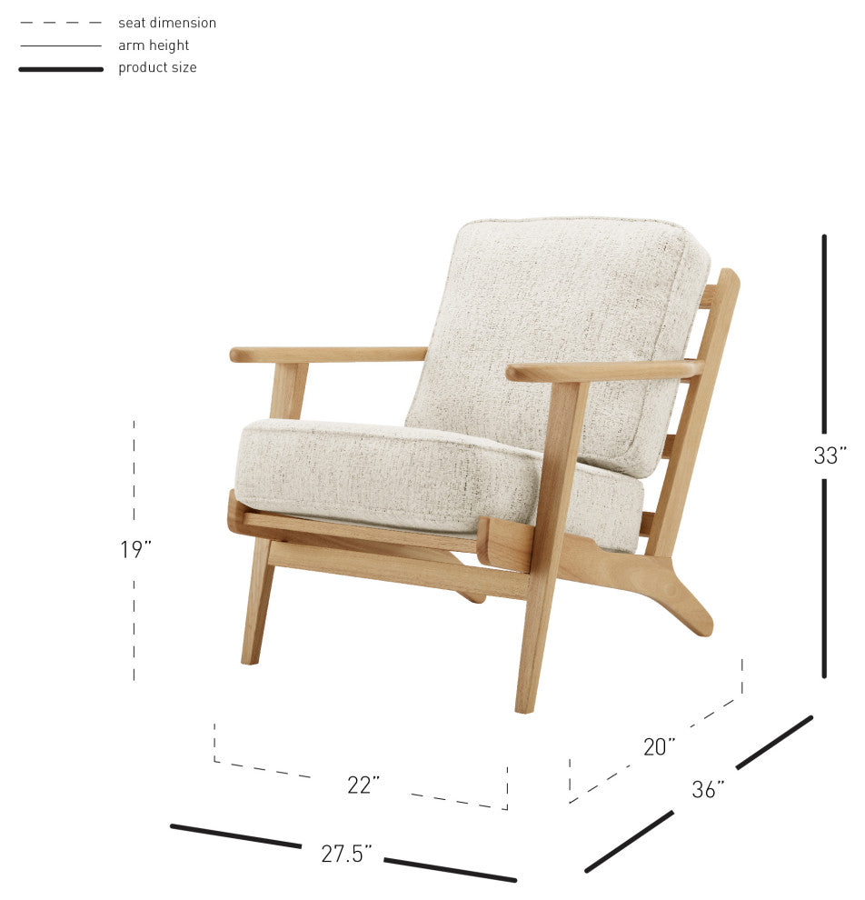 Albert Fabric Accent Arm Chair, Concord Cream