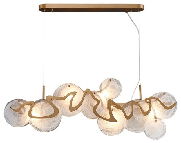 Modern gold glass chandelier for dining room, livimg room, bedroom