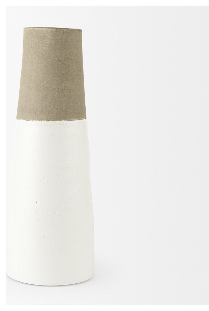 16" Rustic Organic White and Natural Decorative Jug
