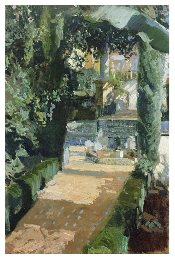 "Court of the Dances, Alcazar, Sevilla" Paper Art, 42"x62"
