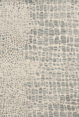 Wool Hooked Animal Print Masai MAS-03 Area Rug, Silver Grey/Ivory, Sample