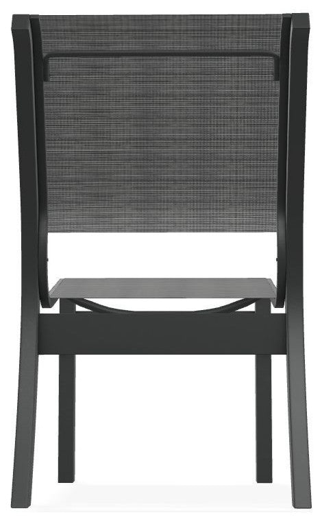 Leeward Sling Stackable Outdoor Dining Chair, Destiny Steel/Graphite