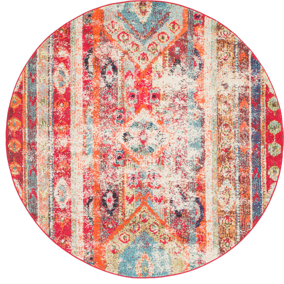 Unique Loom Cherry Pink Yellowstone Sedona 6' 0 x 6' 0 Round Rug