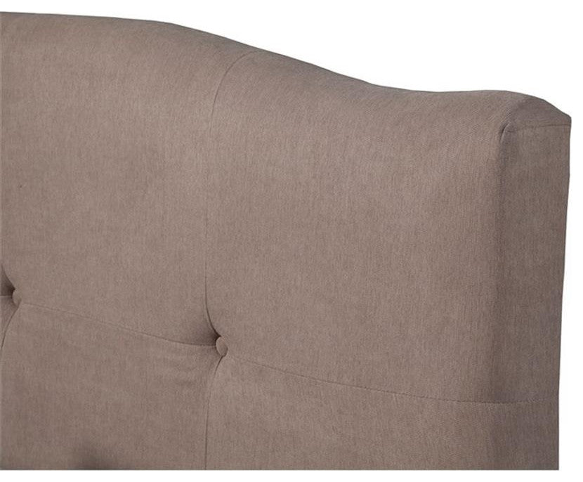 Alpine Furniture Amanda Queen Tufted Upholstered Bed, Haskett/Jute