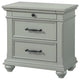 Picket House Furnishings Brooks 3-Drawer Nightstand with USB Ports in Gray