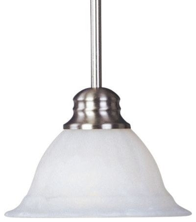 Maxim 91066 Marin 7"W 1 Light Pendant - Satin Nickel / Marble Glass