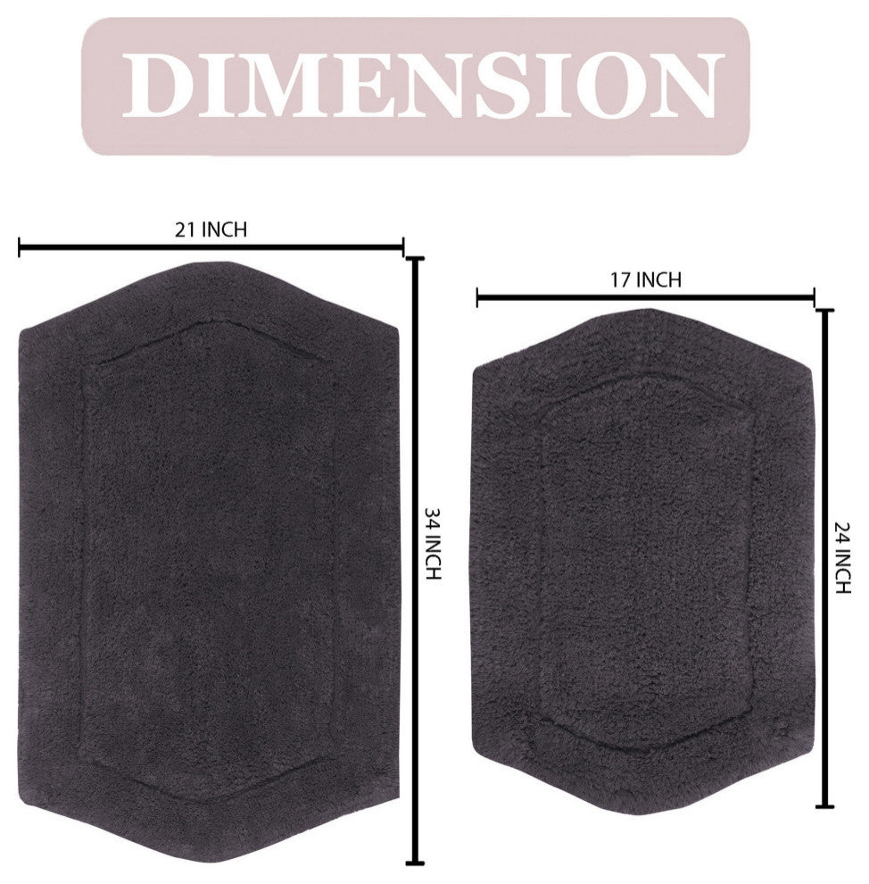 Waterford 2-Piece Bath Rug Set, Gray