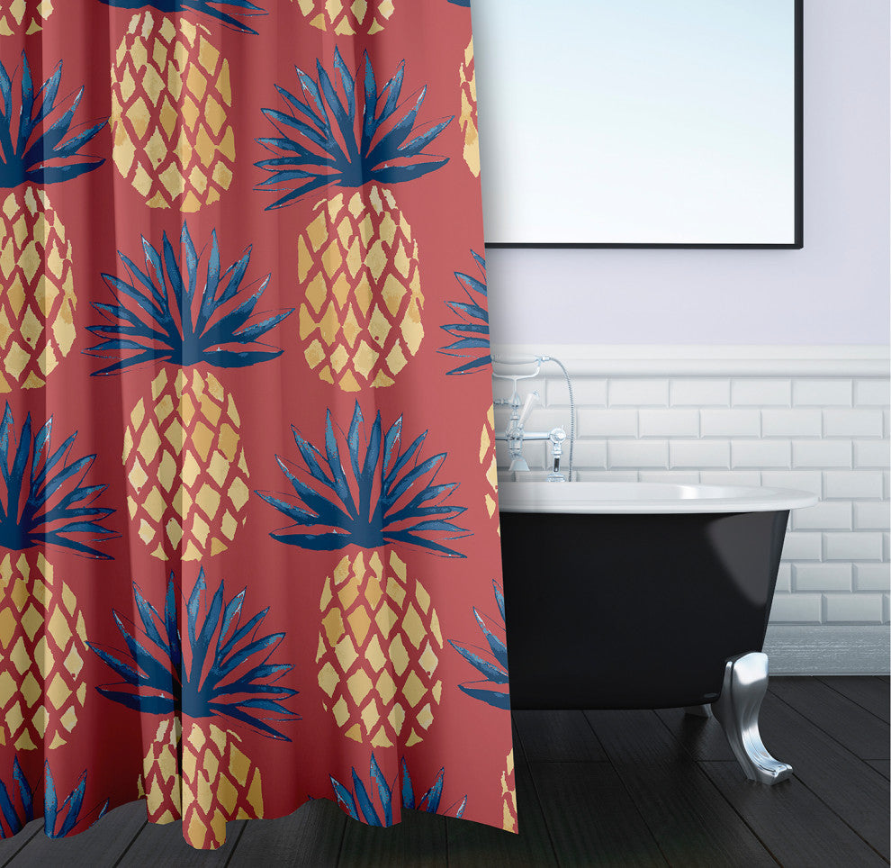 Fish Chips Dusty Smoke 70" w x 73" h Shower Curtain