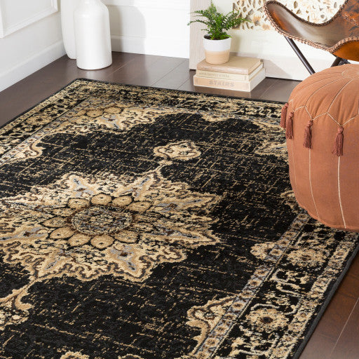 Surya Paramount PAR-1089 6'7"x9'6" Rug, Black/Khaki/Gray/Dark Brown/Beige