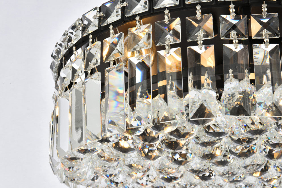 Elegant Lighting V2030F14/RC Maxime 4 Light 14"W Flush Mount Drum - Black