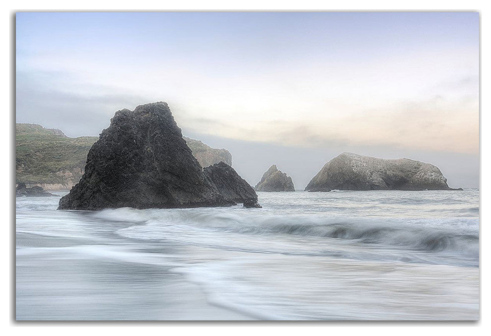 "Crescent Beach Waves 1" by Alan Blaustein, Print on Canvas, 27"x18"