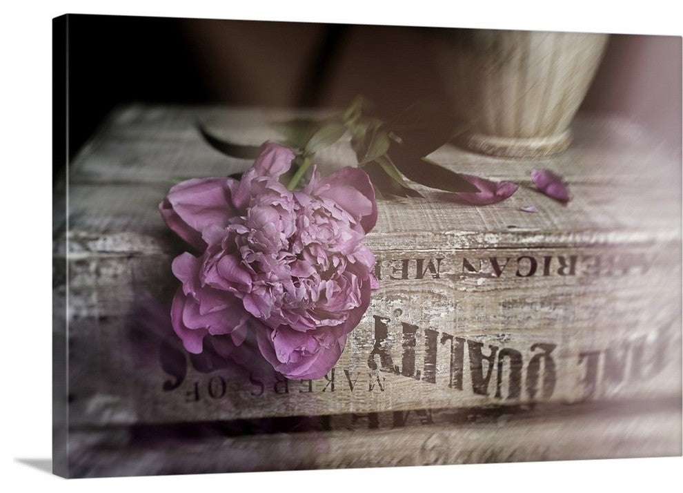 "Peony" Wrapped Canvas Art Print, 48"x32"x1.5"