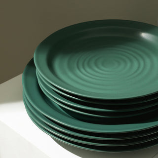Stone Lain Orbit Stoneware 24-Piece Dinnerware Set, Green