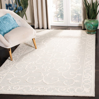 Safavieh Micro-Loop Collection MLP507 Rug, Light Grey/Ivory, 4' X 6'
