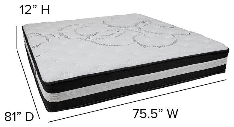 12" CertiPUR-US Foam Pocket Spring Mattress & 3" Gel Memory Foam Topper Bundle,