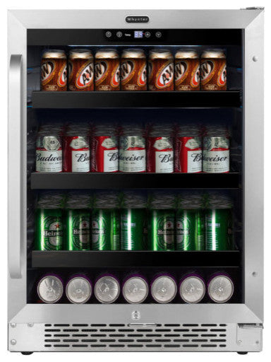 24" Built-In 140 Can Undercounter Stainless Steel Beverage Refrigerator
