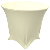 LA Linen Round Spandex Tablecloth, 36" Round 30" High, Ivory