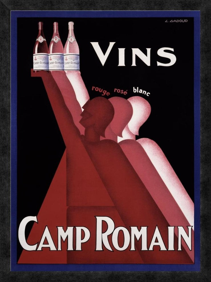 "Vins Camp Romain" Framed Canvas Giclee by C. Gadoud, 24x32"