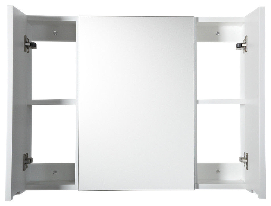 Medicine Cabinet With 3 Doors, White, 32"