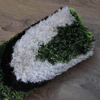 Hand Tufted Shag Polyester Area Rug Contemporary Green Beige, [Rectangle] 8'x10'
