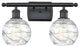 Deco Swirl Bath Vanity Light, Matte Black, Clear
