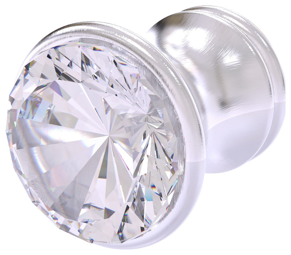 Carolina Crystal Cabinet Knob, Satin Chrome
