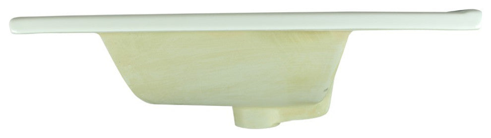 Square Bathroom Drop-in Sink Self-Rimming 24" White Porcelain Set of 2
