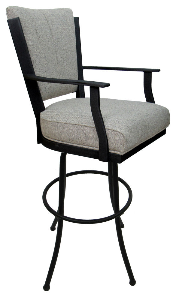 Montana Extra Tall 34" (35") Metal Bar Stool - Noam Base, Hemsath Slate - Black, 34"
