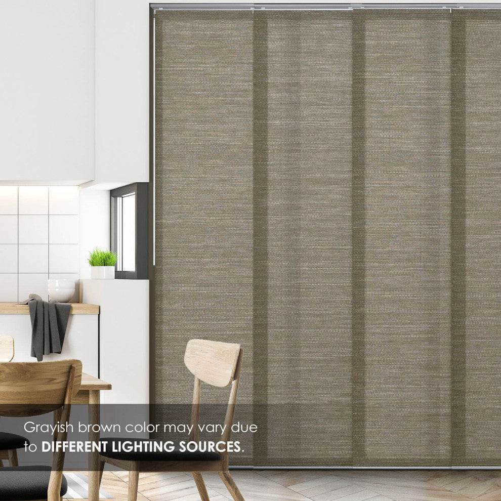 Adjustable Sliding Panel Track Blind 45.8"-86" W x 96" L, Zen, Peppercorn