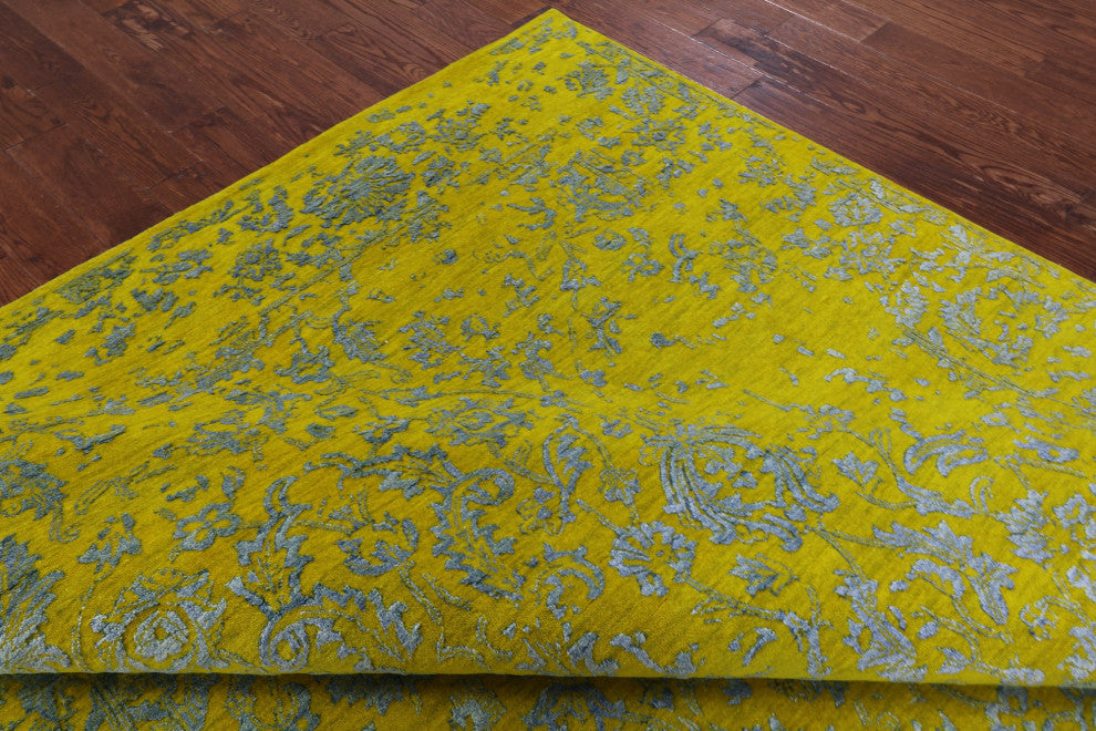 Wool and Silk Modern Hand-Knotted Rug 8' 0" X 9' 11" Q11757