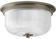 Archie 2-Light Flush Mount, Antique Nickel and Clear double prismatic