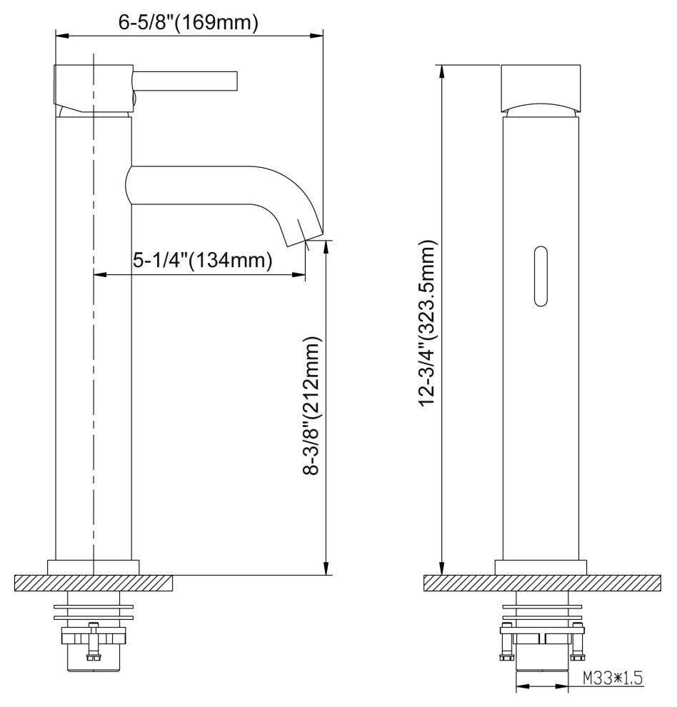 Dowell 8001/012 Series Single Handle Tall/Vessel Bathroom Faucet, Chrome