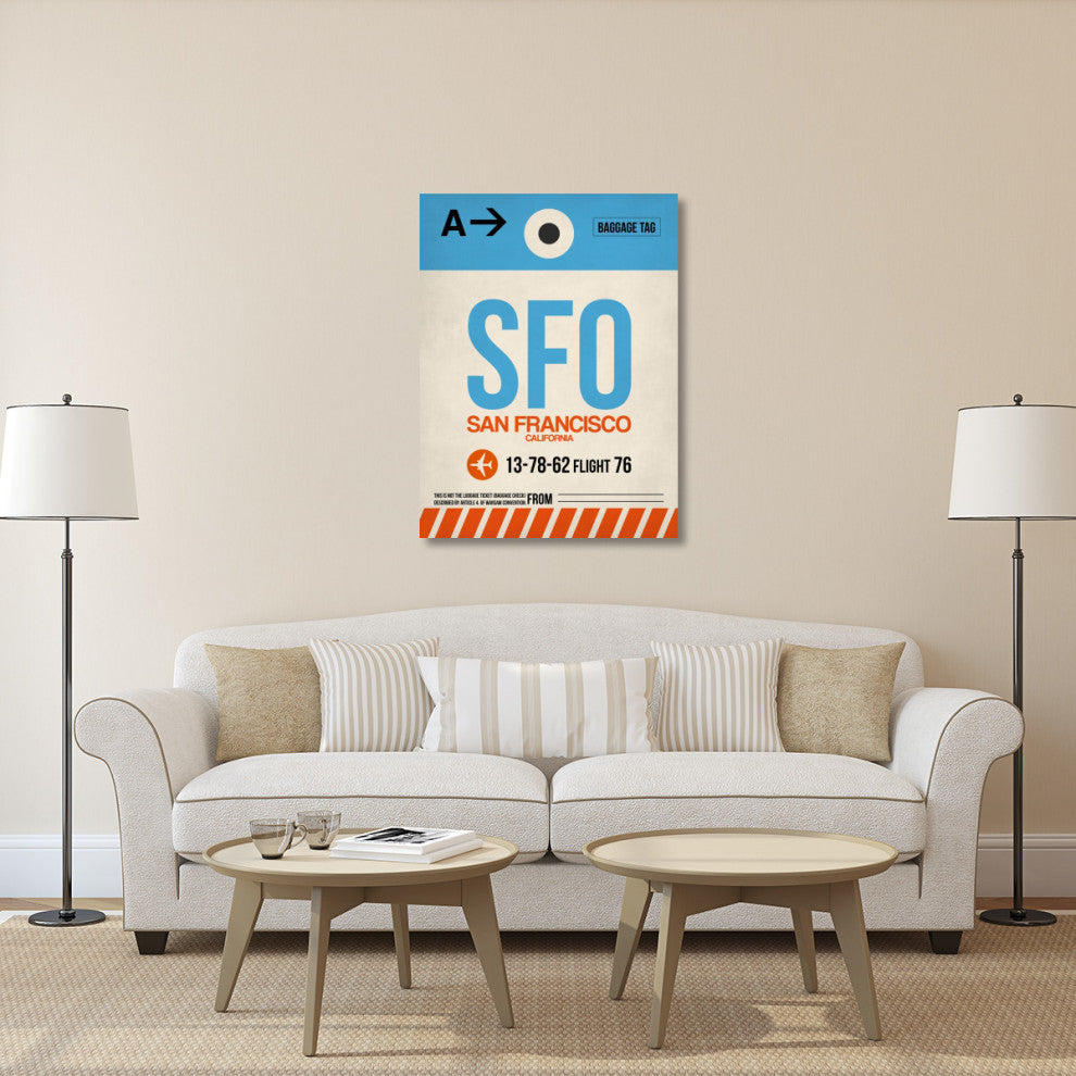 "SFO San Francisco Luggage Tag 1" Fine Art Print