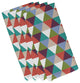 Triangles! Geometric Decorative Napkin, Green, Red, Set of 4