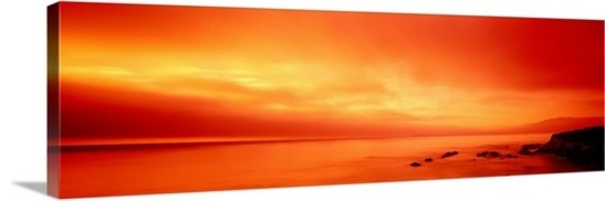"Pacific Coast CA" Canvas Art, 36"x12"x1.25"