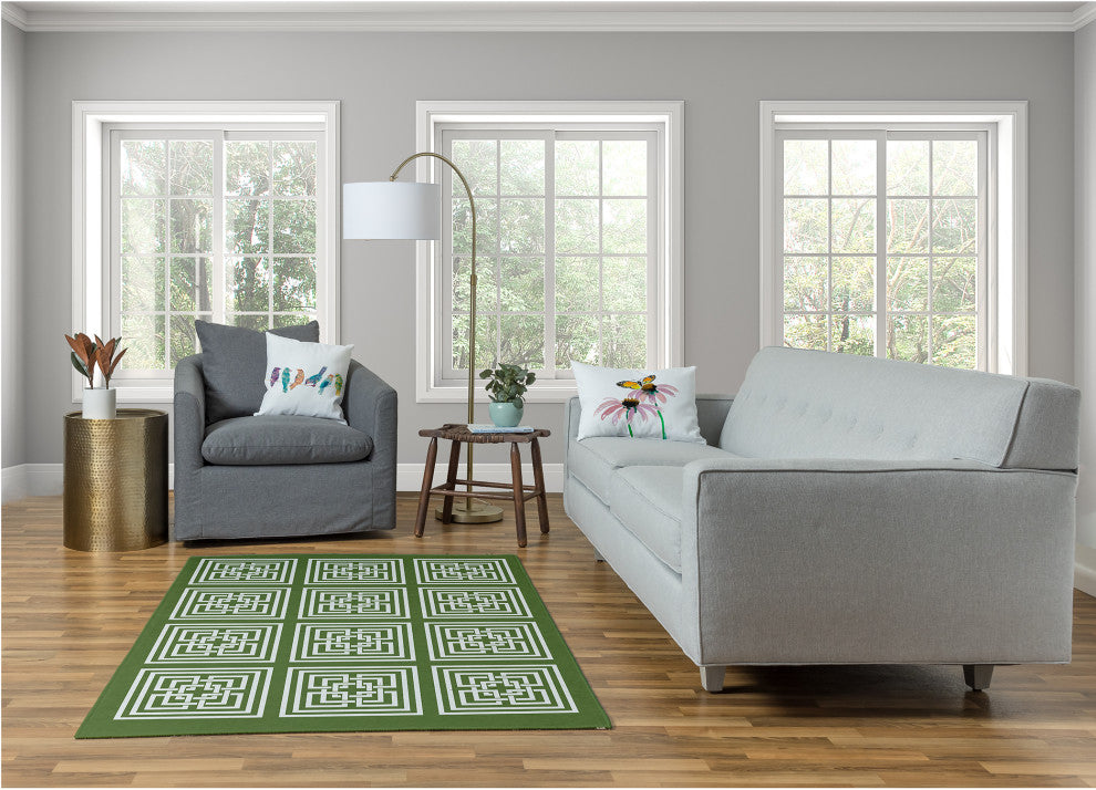 Greek New Key Rug, Scallion, 4'x6'