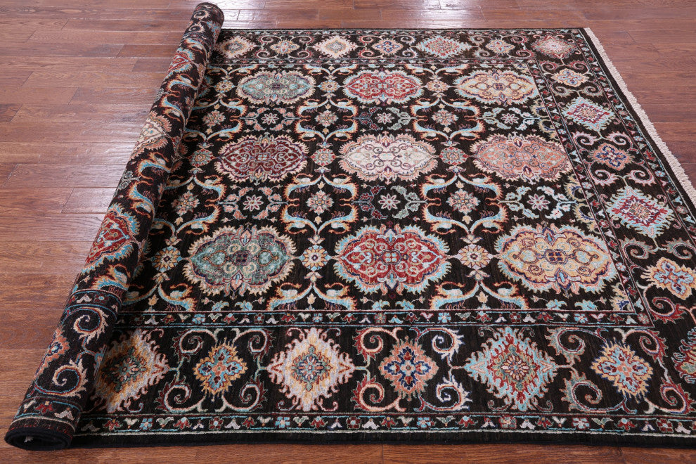 6' 9" X 9' 5" Persian Tabriz Handmade Wool Rug Q11319