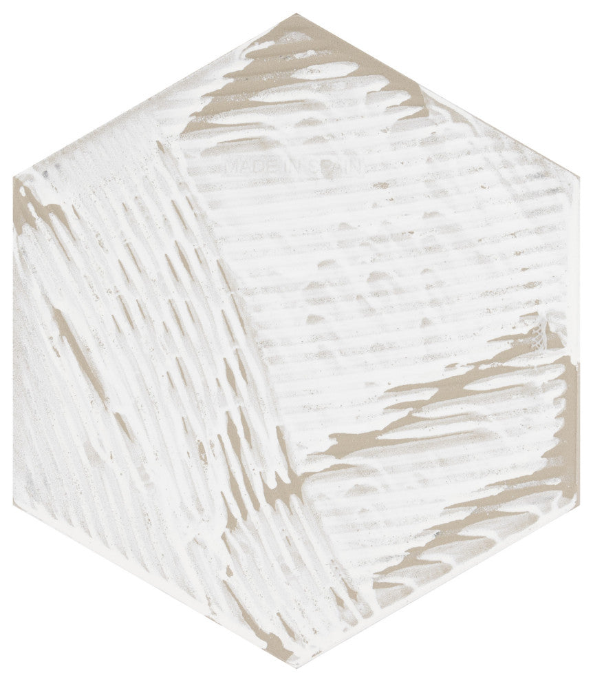Stella Hex Porcelain Floor and Wall Tile Sample, White