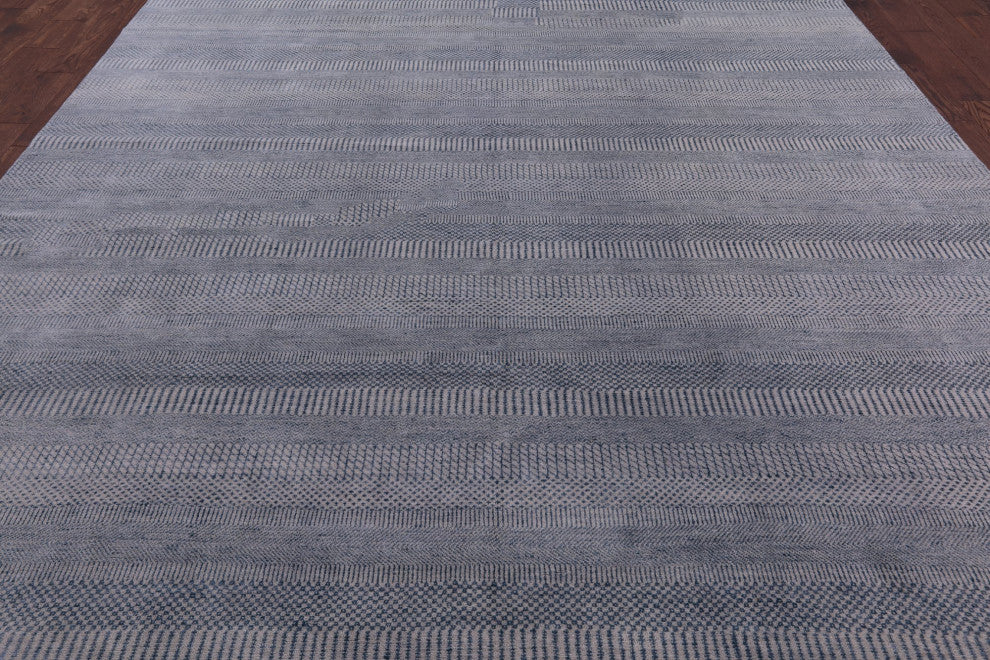 9' 3" X 12' 1" Savannah Gabbeh Wool and Silk Hand-Knotted Rug Q6623