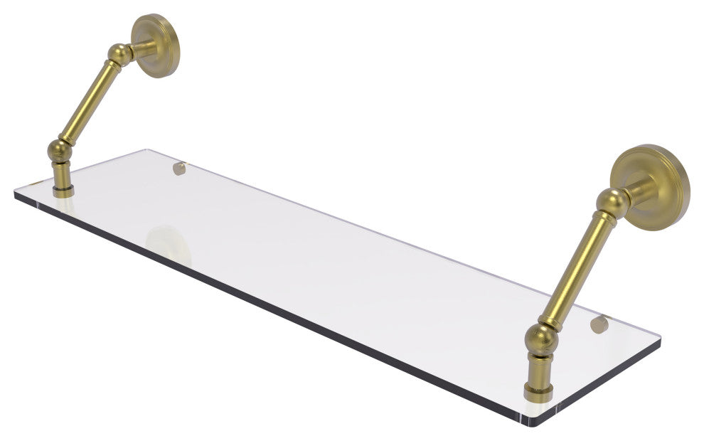 Prestige Regal 30" Floating Glass Shelf, Satin Brass