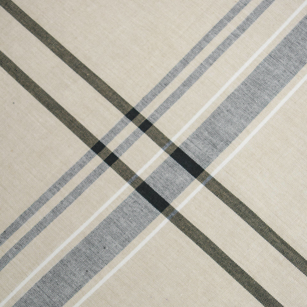DII Black French Stripe Tablecloth 70" Round