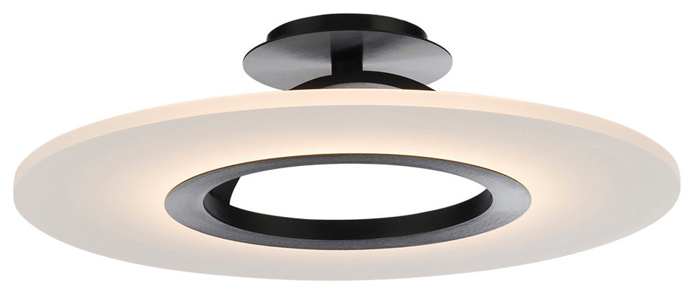 Elektron LED Semi-Flush Mount 3000K, Black, 20"