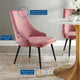 Tufted Side Dining Chair, Velvet, Pink, Modern, Bistro Restaurant Hospitality