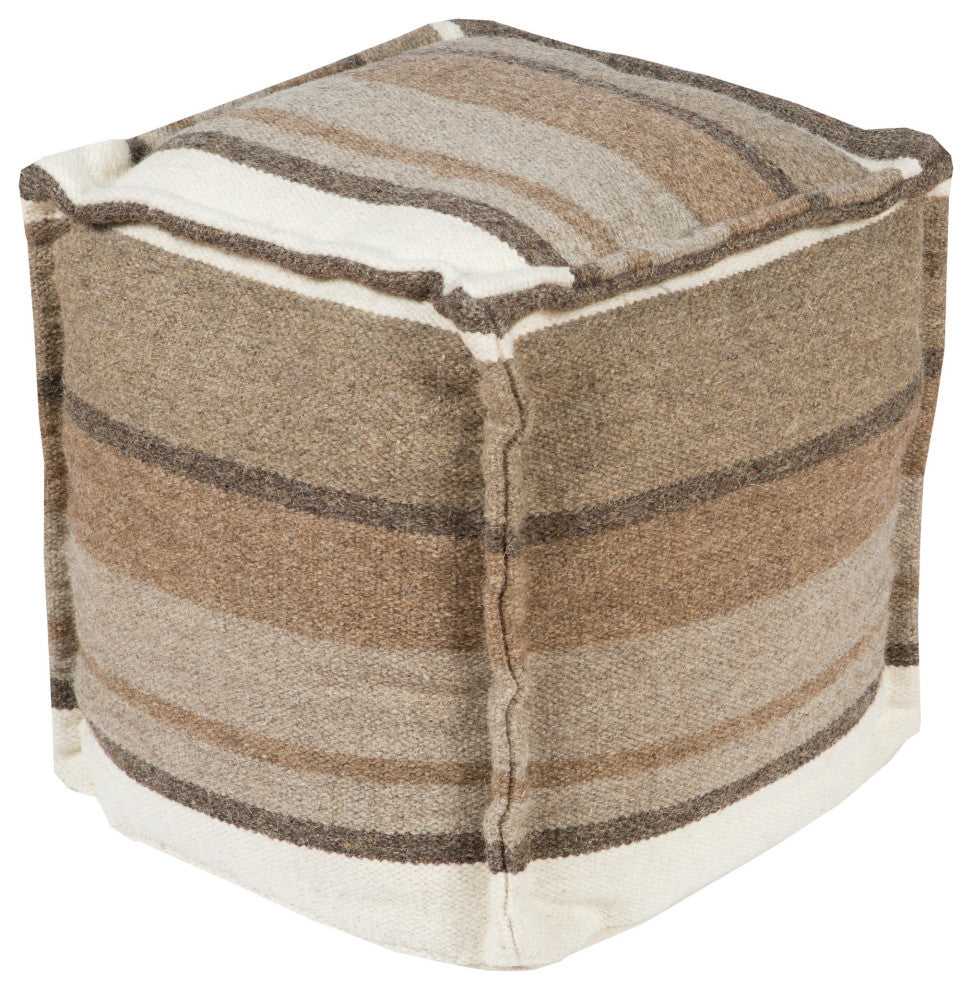 Surya Patch Charcoal Pouf 18"H X 18"W X 18"D